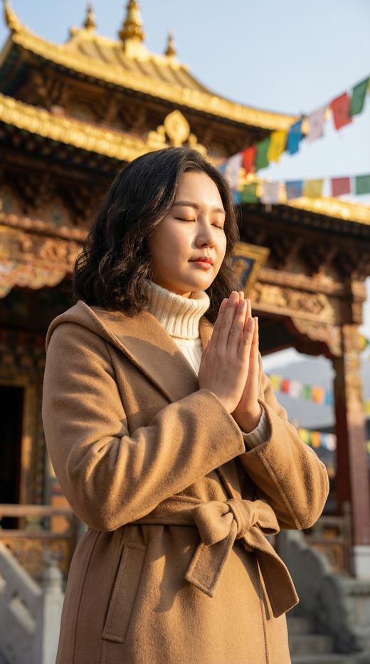 HN 连帽浴袍款设计系带双面手工长款大衣 商品图3