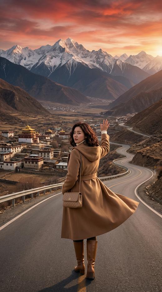 HN 连帽浴袍款设计系带双面手工长款大衣 商品图8