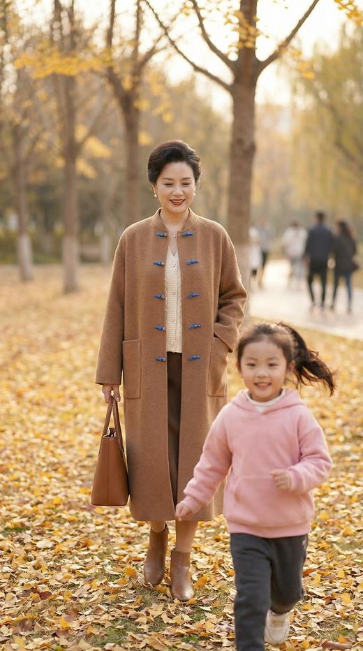 中式领对襟双面手工大衣 商品图1