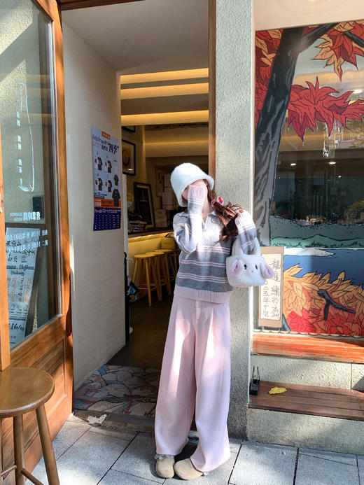 <曾小咸推荐>2.15现货秒杀 ！微信超特价！翻领条纹毛衣 日常189.99 立减100 秒杀89.99！！ 商品图11