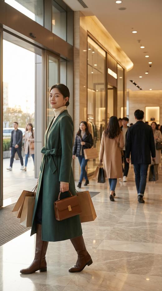 AG同款无领收腰女神款双面手工大衣 商品图7