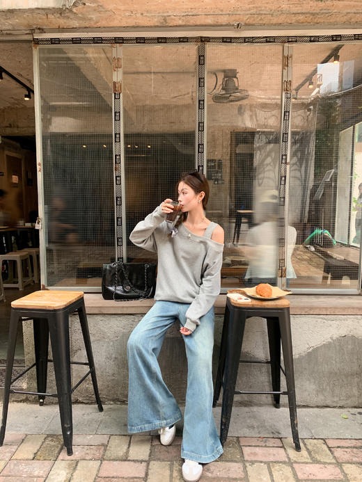 <曾小咸推荐>2.17现货秒杀 ！微信超特价！斜肩长袖卫衣 日常159.99 立减80 秒杀79.99！！ 商品图8