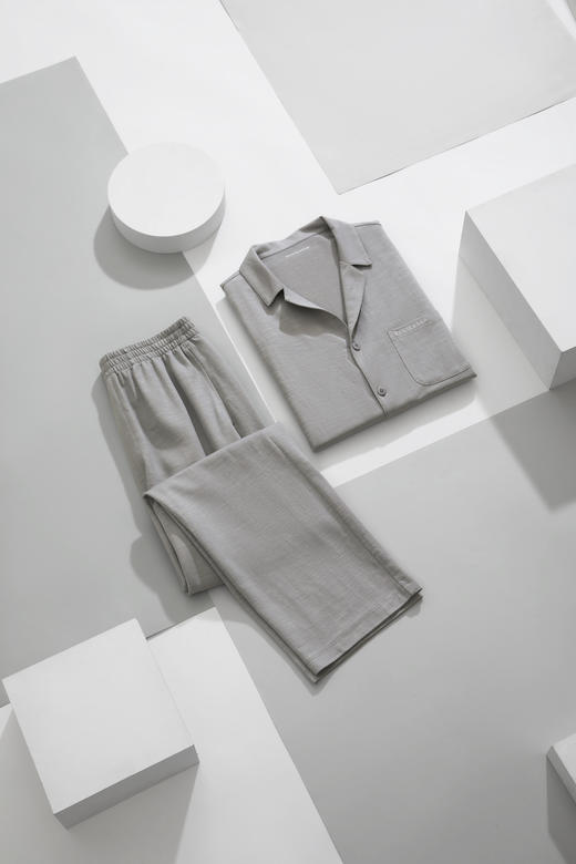 【科技麻】SCHIESSER 德国舒雅男士睡衣春夏款亚麻透气开衫棉莫代尔家居服短袖长裤套装35/21352H 商品图4