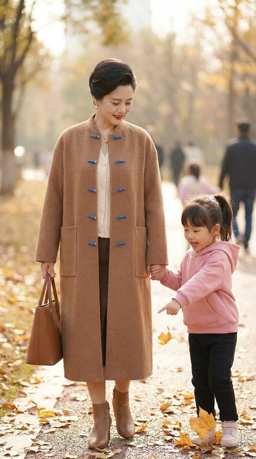 中式领对襟双面手工大衣 商品图2