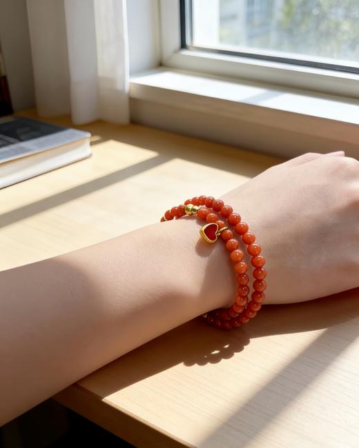 明孝陵博物馆×杨大钊马年柿红南红手串/项链，美若柿子红透时，衬美人肌肤如雪，气质高贵【72小时发货】（2.13-19停运） 商品图5
