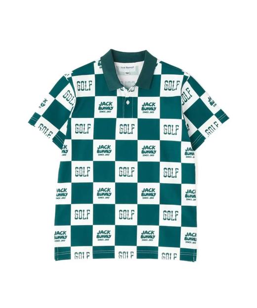 Jack Bunny 女款 高尔夫 双色格子logo印花透气速干polo领短袖T恤 商品图10