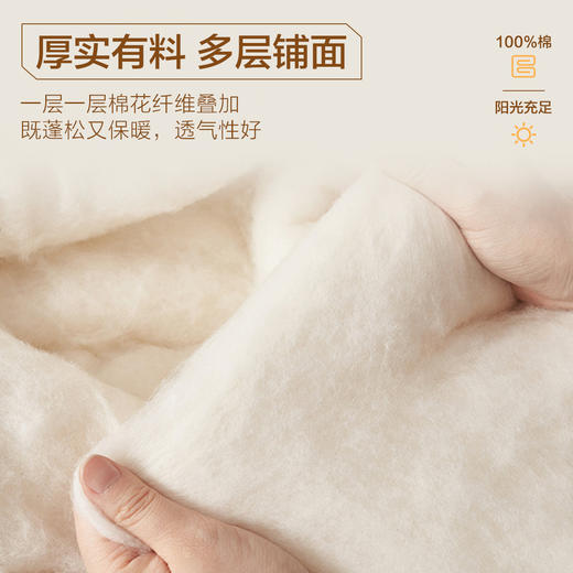 VP923133812011 博洋家纺 全棉棉花被水洗棉春秋被纯棉四季可用被子新疆棉被100棉花被芯【【净重约7斤】1.8-2米床/220*240cm】 商品图3