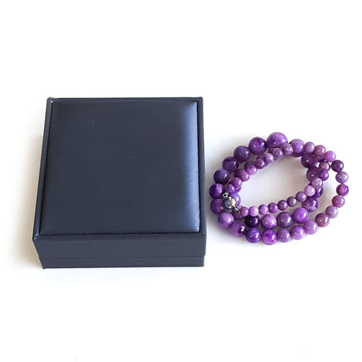 【天然正品】天然收藏级约5.5-13.0MM帝王紫色舒俱来塔链项链50CM 260126JJ40 商品图2