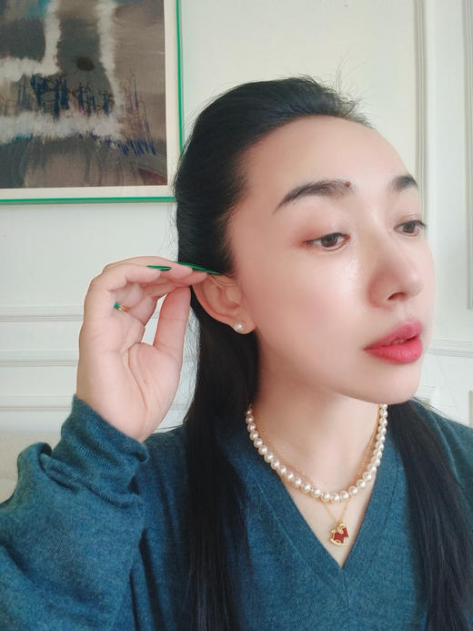 【新年优惠特价】AKOYA珍珠耳针 ·18k金镶嵌海水珍珠耳针 商品图4