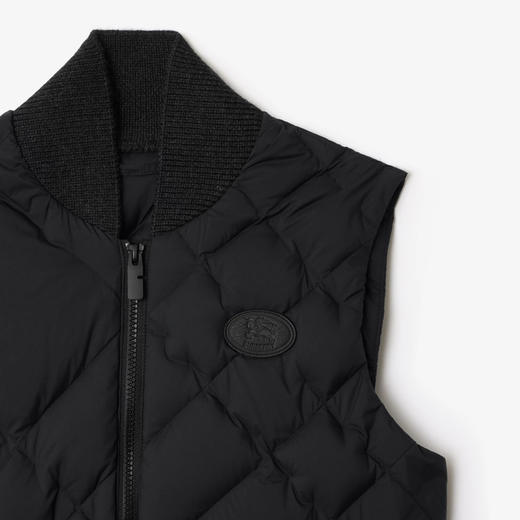 BURBERRY 巴宝莉 女士格子缝线尼龙德文赛德棉马甲 黑色 8121369 A1189 商品图1