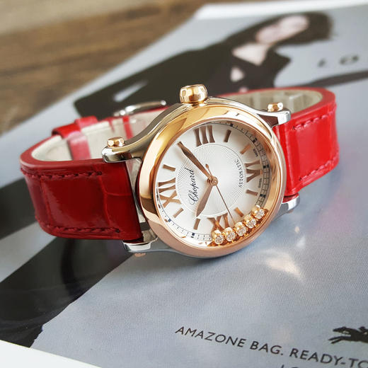 【95新】CHOPARD 萧邦278573-6013自动机械机芯30MM（女款）精钢/18K玫瑰金HAPPY SPORT系列170126TJ53 商品图2