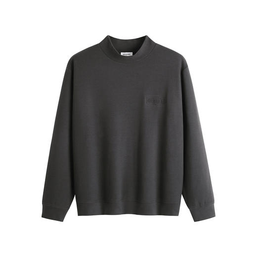 HIM漢崇 简约字母压印小高领T恤男轻暖弹力休闲长袖打底 2025冬季 商品图4