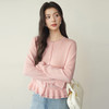 【严选】诗凡黎莱赛尔木耳边针织开衫2026春新款粉色温柔氛围感长袖上衣女7H2230391 商品缩略图2