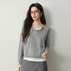 【严选】【松弛衫】诗凡黎假两件连帽针织衫2026春新款撞色肌理感长袖上衣7H2230741 商品缩略图4
