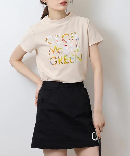 CECIL McBEE 高尔夫女士 夏季新款字母印花短袖小高领T恤 商品图4