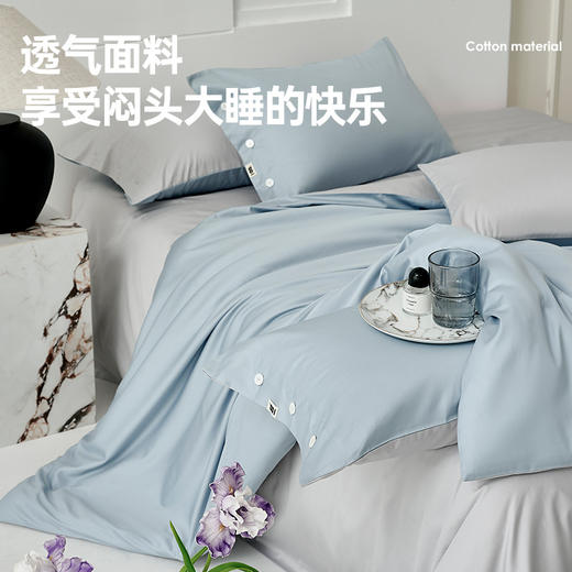 60支全棉贡缎四件套（幻境蓝） 商品图4