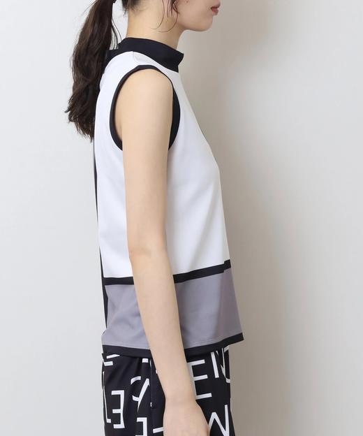 CECIL McBEE 高尔夫 女士 彩色块撞色拼接无袖小高领T恤 商品图10