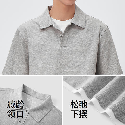 森马POLO衫男夏假两件减龄针织衫2026新款吸湿速干小宽松翻领上衣 商品图3