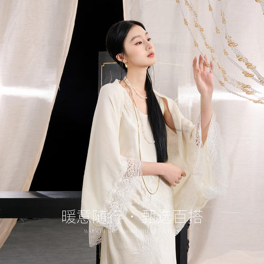 三彩2026新款【国风系列】外搭针织披肩蕾丝简约慵懒高级时尚 商品图1