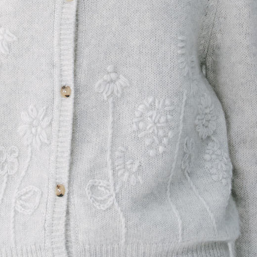 东黎 • 复苏的呼吸 淑气生花 丝绒女士手绣春日精致百搭圆领开衫 6053 商品图8