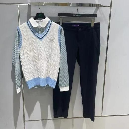 BEAMS 高尔夫 女士 紫标侧缝线条 弹力运动修身长裤 商品图1