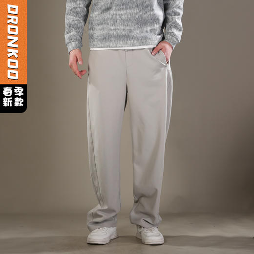 DRONKOO 2026 抽绳松紧腰前破骨后单贴袋中厚卫裤长裤 商品图0