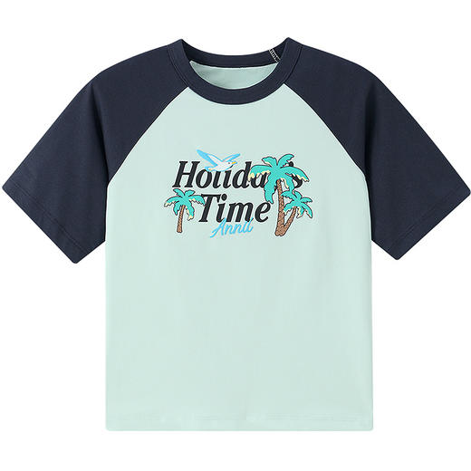 男童圆领短袖针织衫夏季新款安奈儿童装EB621598 商品图5