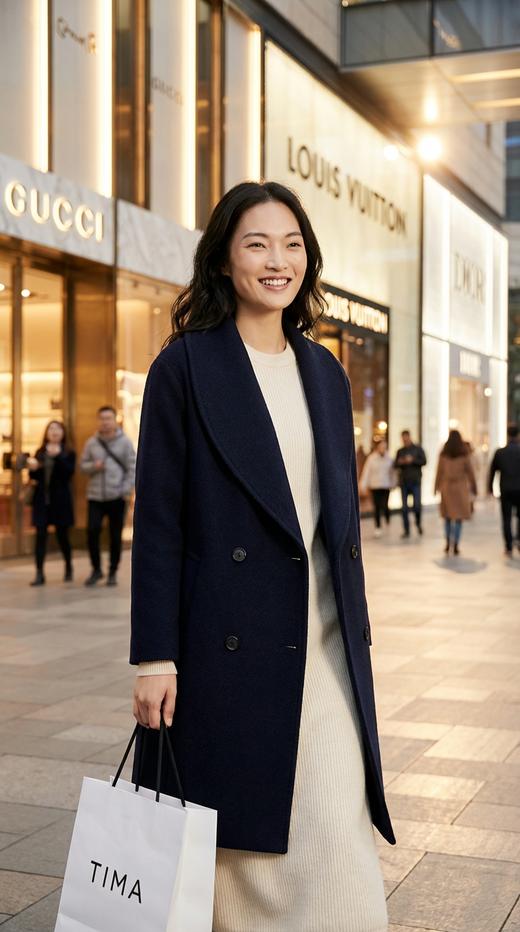 ROW双排扣青果领双面手工中长大衣 商品图4