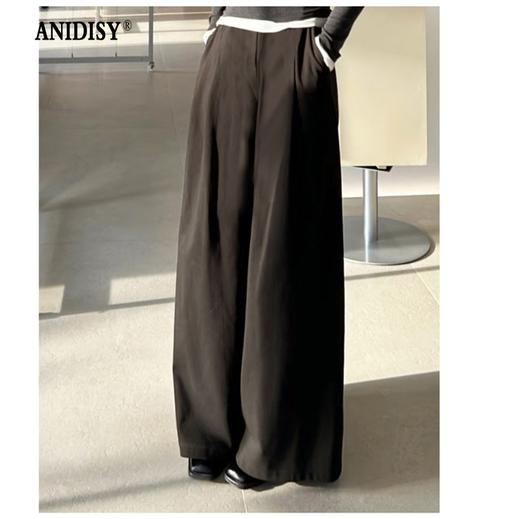 2026春装时尚高腰拉链后松紧腰宽松阔腿休闲裤 商品图0