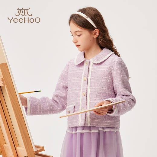 【英氏】【110-170】女童春秋小香风外套外套短款 商品图6