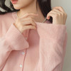 【严选】诗凡黎莱赛尔木耳边针织开衫2026春新款粉色温柔氛围感长袖上衣女7H2230391 商品缩略图3
