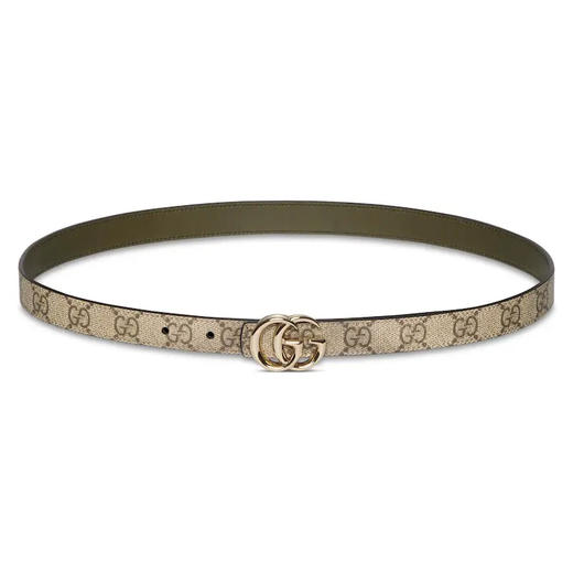 GUCCI 古驰 女士GG Marmont系列双面窄版腰带 米色 847132 FAFGJ 9778 商品图0