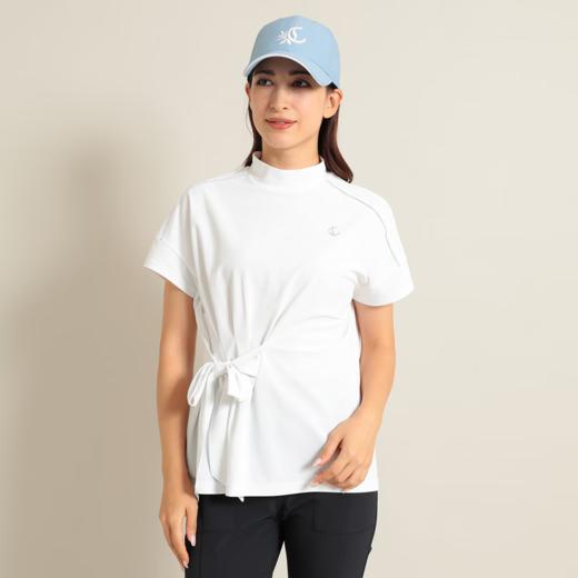 Callaway 高尔夫女士 蝴蝶结绑带不规则收腰短袖 宽松半高领 吸水速干 商品图0