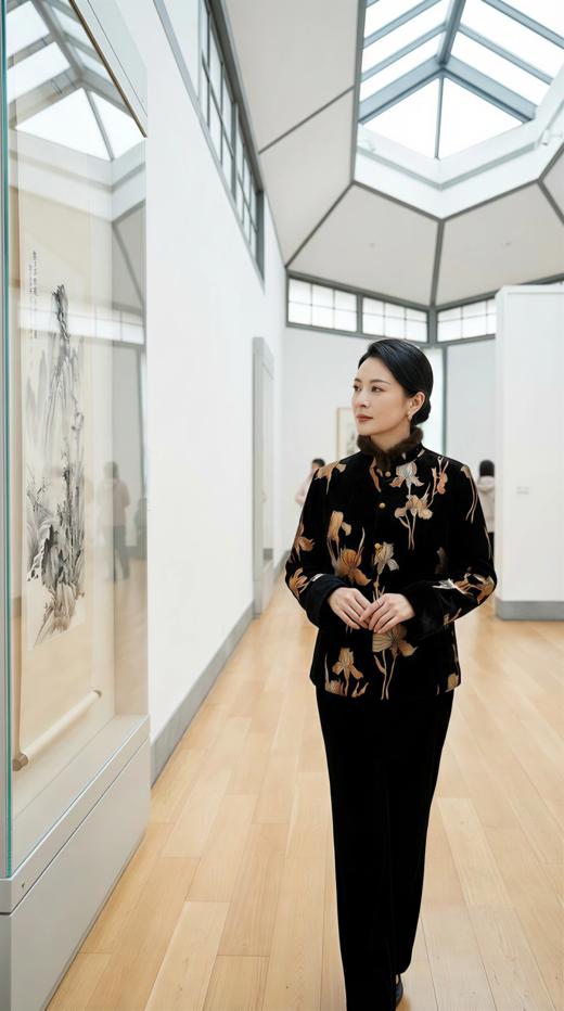 LIN HN 袖口撞色夹羊驼绒棉衣 商品图0