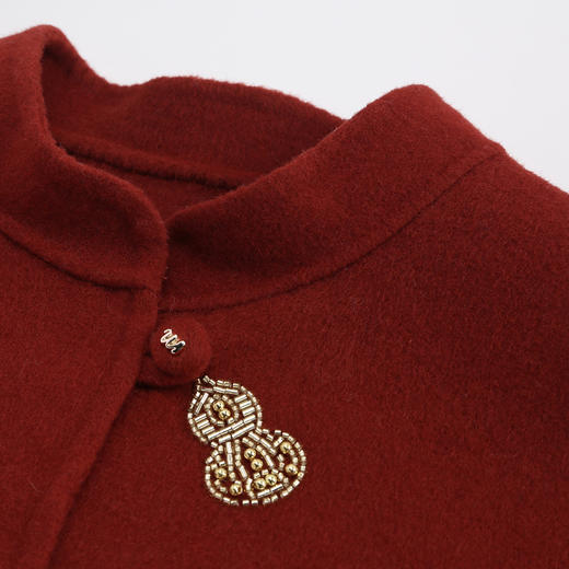 RE409斯尔丽26新款含山羊绒传统手工钉绣新中式双面手工马夹 商品图5