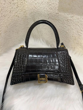 巴黎世家 hourglass 黑金 鳄鱼纹牛皮 S号 沙漏包
