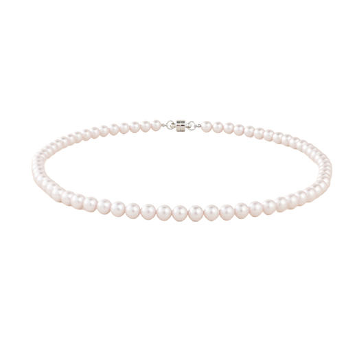 三彩2026新款温柔复古极简风浅粉珍珠项链单链优雅气质通勤宴会 商品图3