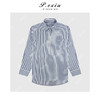 04-2潘依绣丁丁宠粉100%棉设计感拉链半开领竖条纹长袖衬衫WH00390 商品缩略图1
