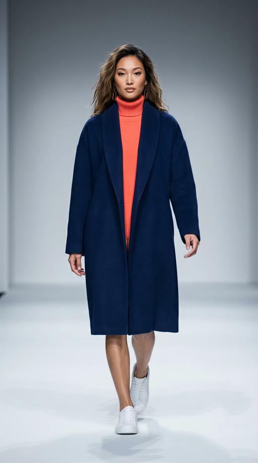 LIN HN 极简宽围领双面手工大衣 商品图4