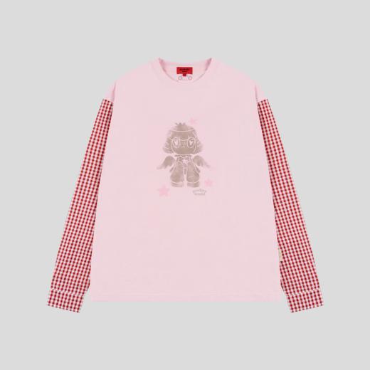 GOODBAI GOODEES新款个性宽松拼色印花长袖T恤 商品图2