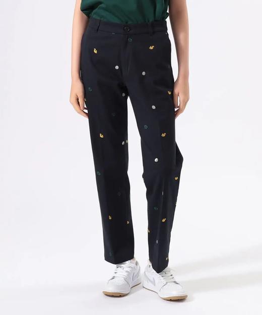 BEAMS 女士高尔夫秋冬 刺绣徽标通体图案弹力直筒长裤 柔软亲肤 商品图1