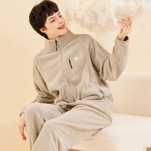 女士立领休闲睡衣套装果粒绒保暖可外穿家居服套装【24R41087】 商品图3