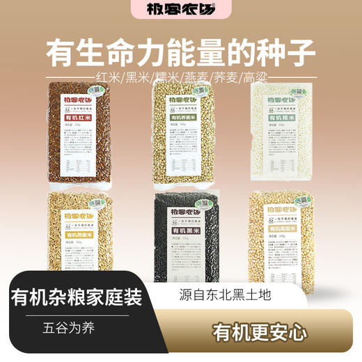 有机杂粮系列丨有机红米，有机黑米，有机糯米，有机燕麦米，有机荞麦米，有机高粱米，源自东北黑土地的五谷杂粮，可煮粥，煮饭，打米糊，⭐️中通/德邦快递 商品图0