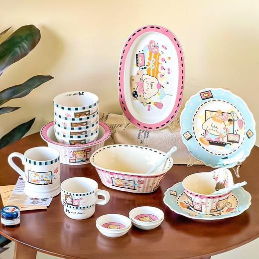 【烘焙小羊系列餐具】可爱陶瓷餐具礼盒装卡通家用单人碗盘套装节日送礼 商品图0