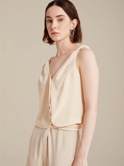 醋酸光泽肌理感不对称马甲 商品图2