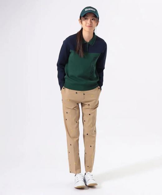 BEAMS 女士高尔夫秋冬 刺绣徽标通体图案弹力直筒长裤 柔软亲肤 商品图2