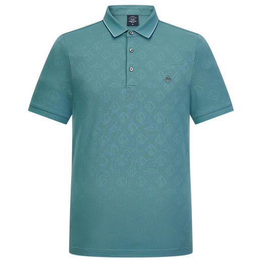 【莱赛尔】德鲨夏季新品短袖POLO衫男时尚暗纹提花翻领T恤 商品图1