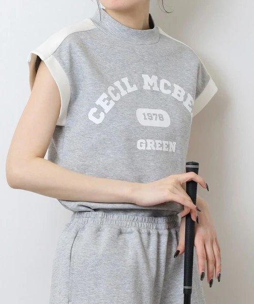 CECIL McBEE green 高尔夫女士 字母印花无袖卫衣短袖 运动背心 商品图8