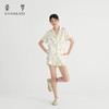 时髦印花』桑罗短袖睡衣套装桑蚕丝女休闲家居服可外穿 商品缩略图4