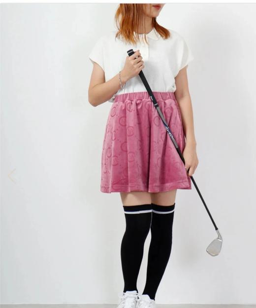 CECIL McBEE green 高尔夫女士 丝绒缎面短裙 松紧腰半身裙 垂坠感 商品图1